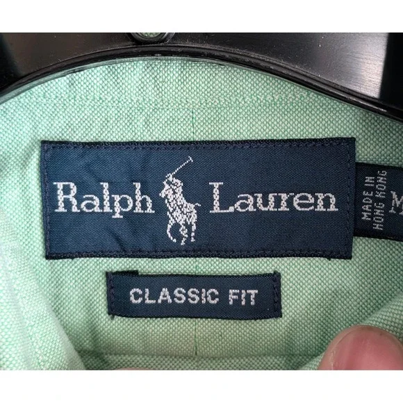 Polo Ralph Lauren Mens Classic Fit Mint Green Oxford Short Sleeve Shirt Size M - Picture 6 of 9